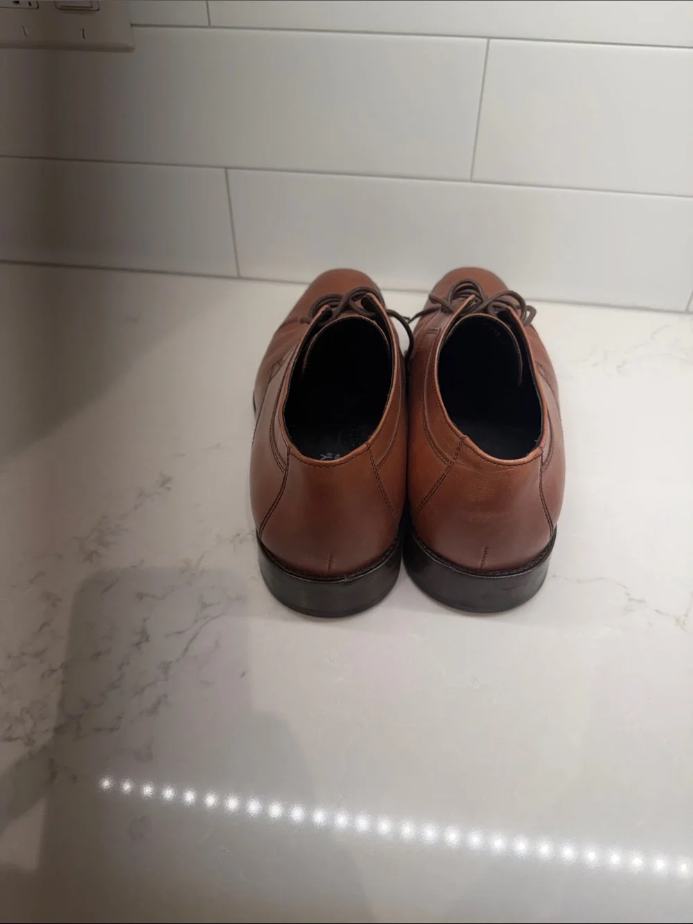 J. Murphy - Men's Classic Brown Leather Cap-Toe Dress Shoes